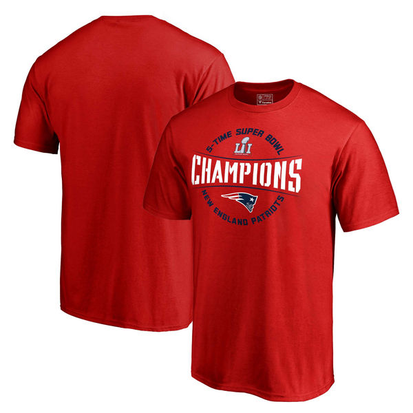 New England Patriots Pro Line by Fanatics Branded 5-Time Super Bowl Champions Minute Drill T-Shirt - Red